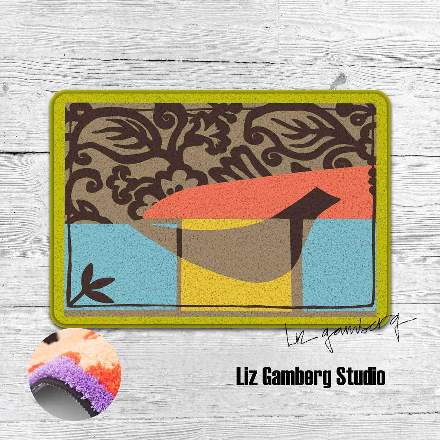 Solo Bird Tufted Bathmat by Liz Gamberg Studio from US