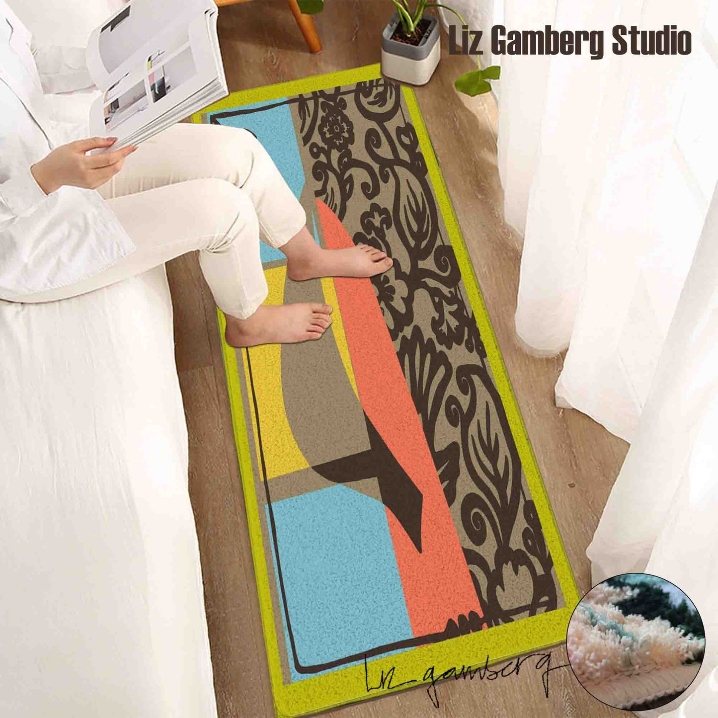 Solo Bird Tufted Bedroom Runner by Liz Gamberg Studio from US