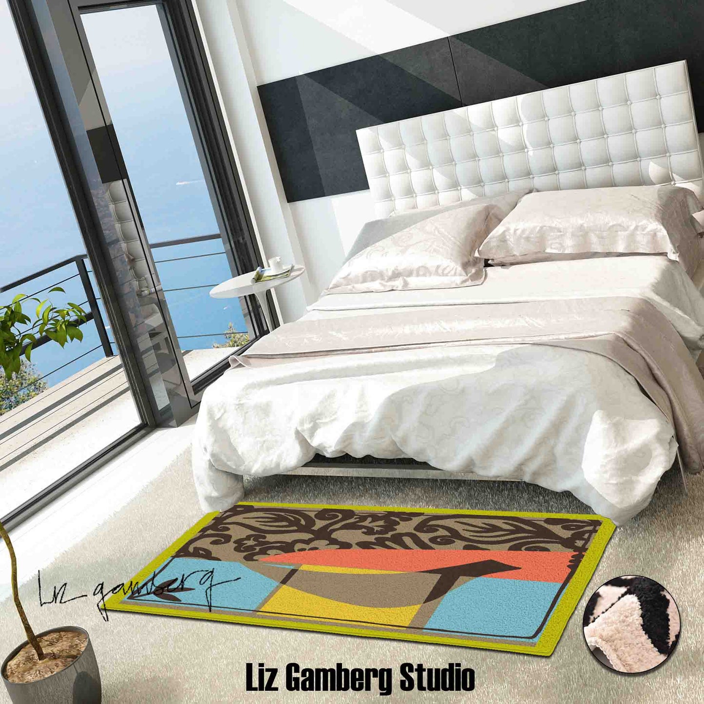 Solo Bird Tufted Bathmat by Liz Gamberg Studio from US