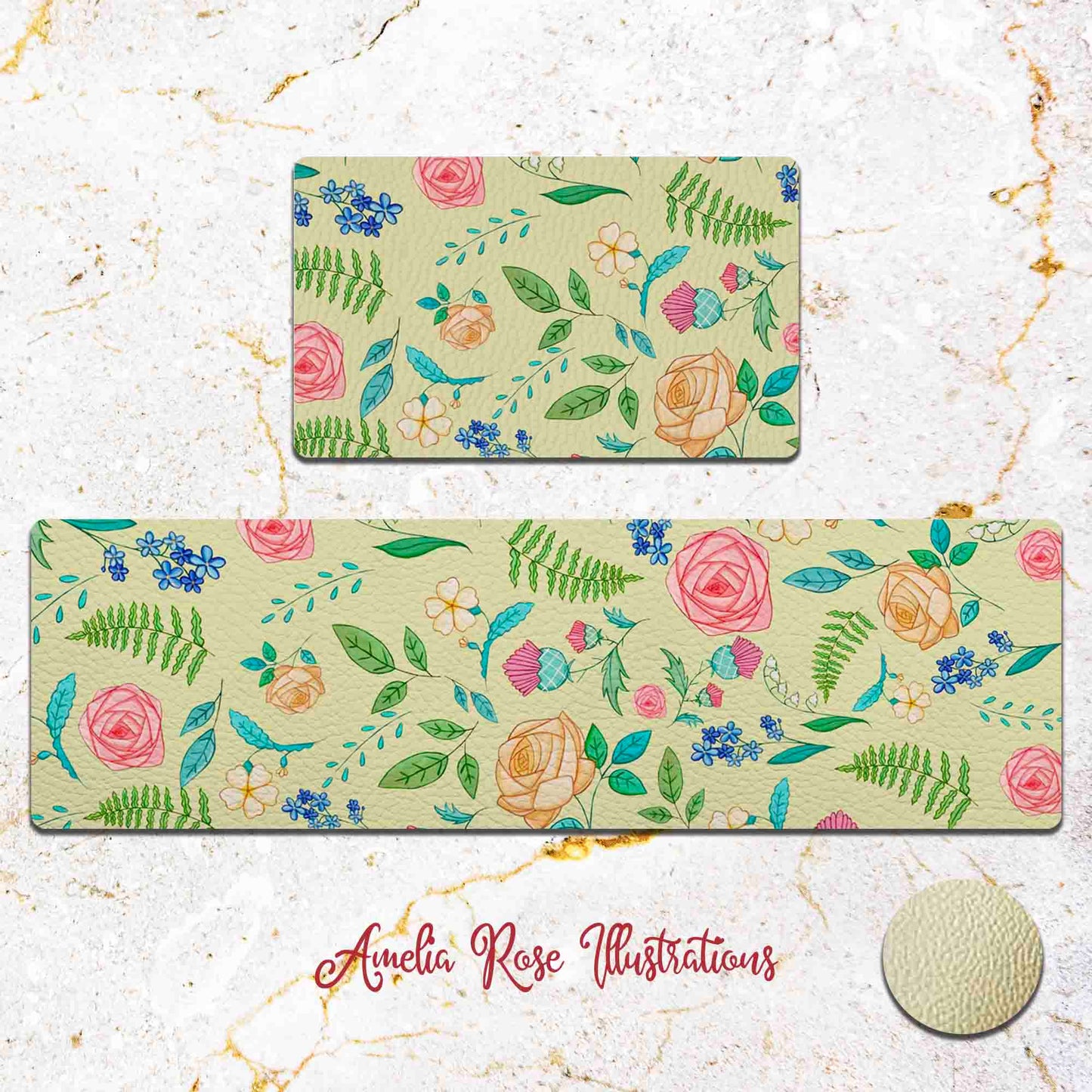 The English Garden Kitchen Mat by AmeliaRose Illustrations from UK