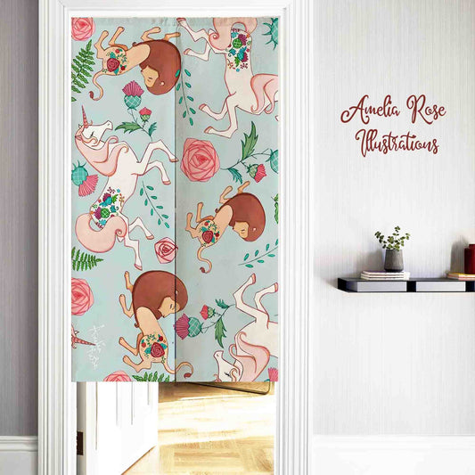 The Lion and the Unicorn Doorway Curtain by by AmeliaRose Illustrations from UK