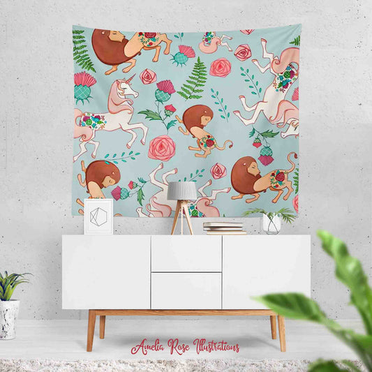 The Lion and the Unicorn Tapestry by AmeliaRose Illustrations from UK