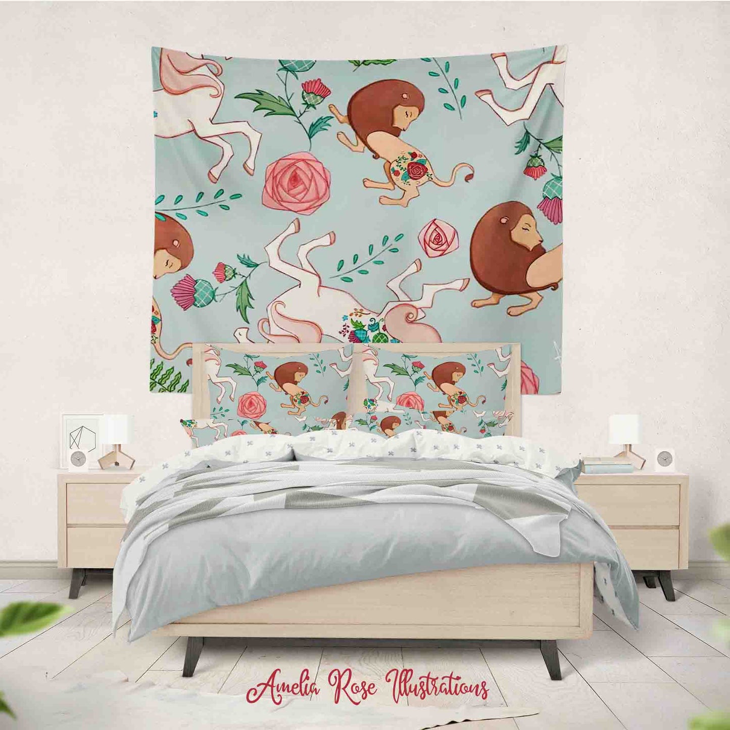 The Lion and the Unicorn Tapestry by AmeliaRose Illustrations from UK