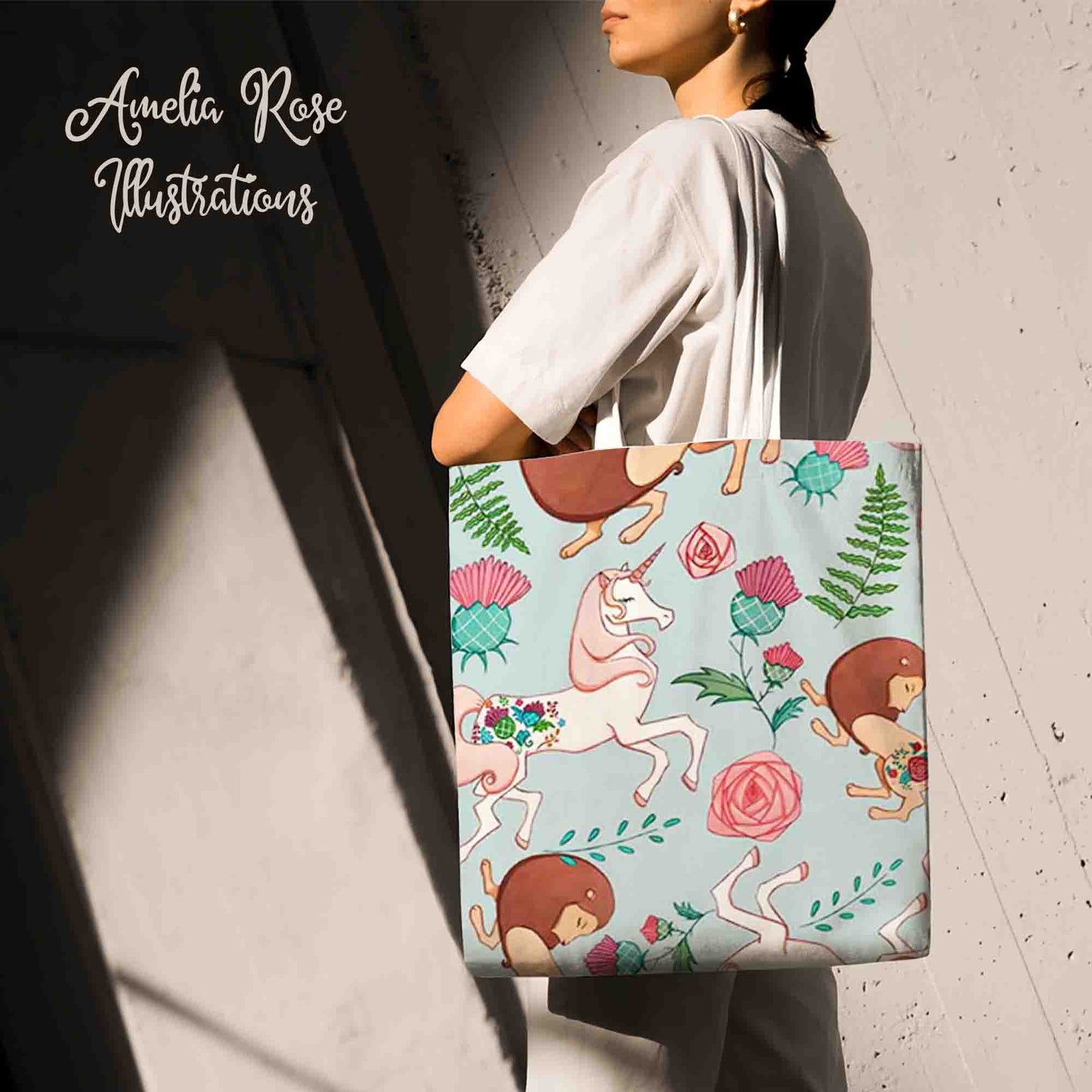 The Lion and the Unicorn Tote Bag by AmeliaRose Illustrations from UK