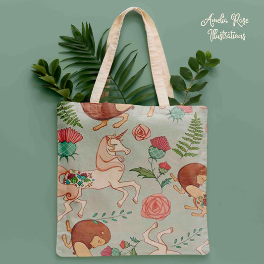 The Lion and the Unicorn Tote Bag by AmeliaRose Illustrations from UK