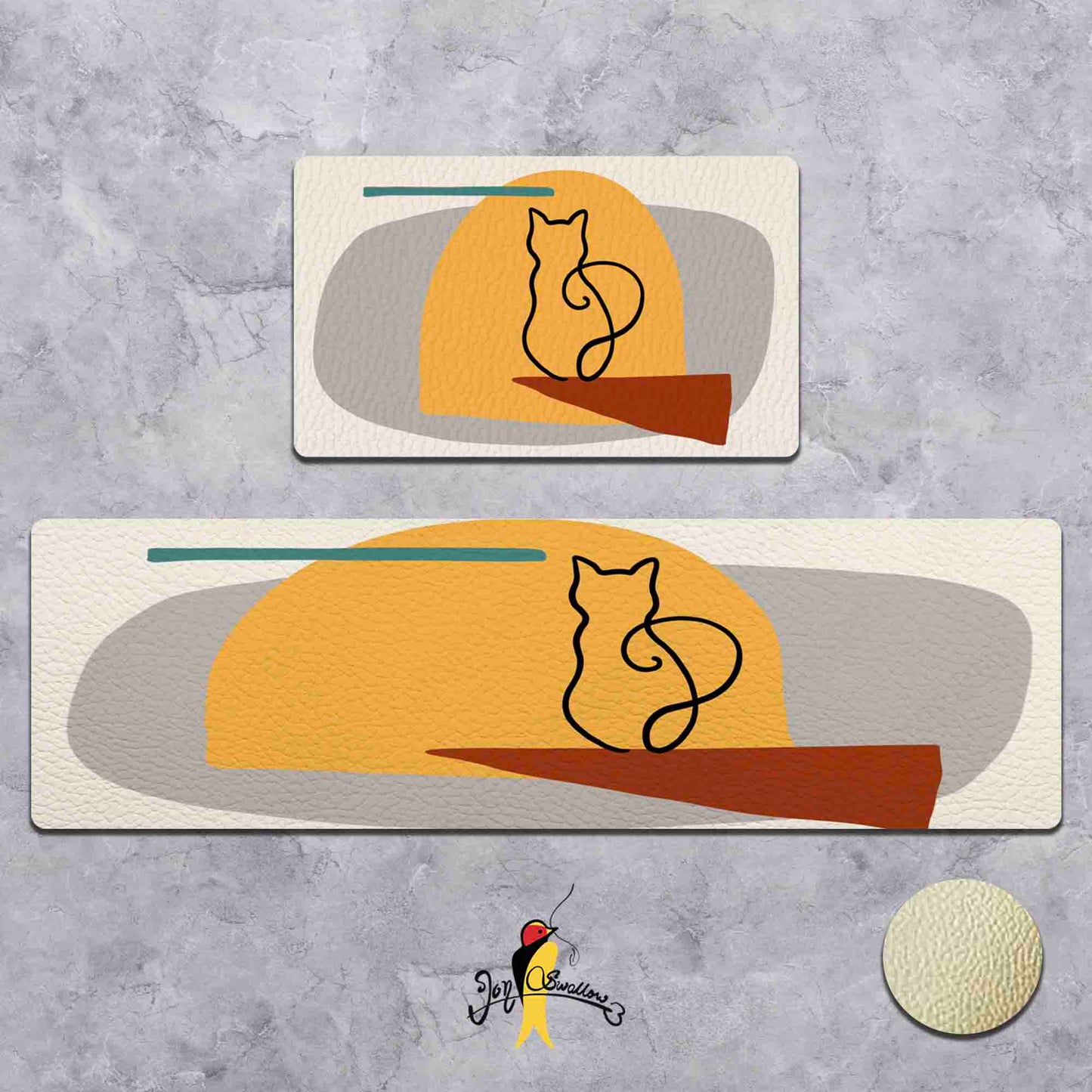 JoySwallow Personalized Kitchen Mat, the Cat Waiting at the Door Kitchen Runner, Modern Non-Slip Anti Fatigue Standing Rug, Animal Mat, Comfort Floor Mat for Kitchen Laundry Décor