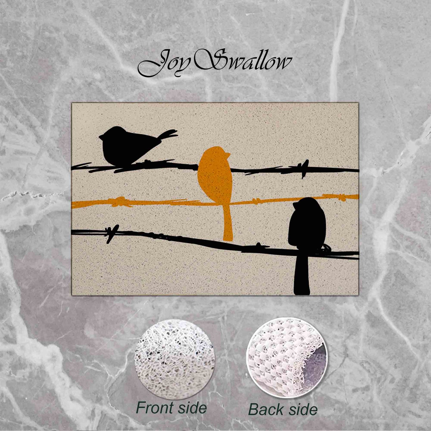 JoySwallow Personalized Bathtub Mat, Modern Abstract Bird Sun Mountain Bathtub Mat, Art PVC Coil Shower Mat, Anti Skid PVC Coil Bathmat, Permeable Bathmat, Drainable Rug, Artistic Bathroom Décor