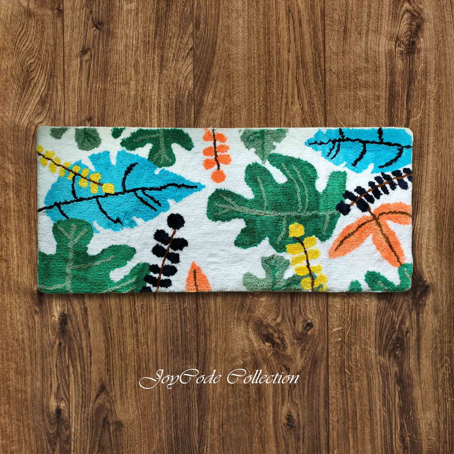 JoySwallow Tropical Rainforest Colorful Leaves Tufted Bedroom Rug Area Rug Bathmat