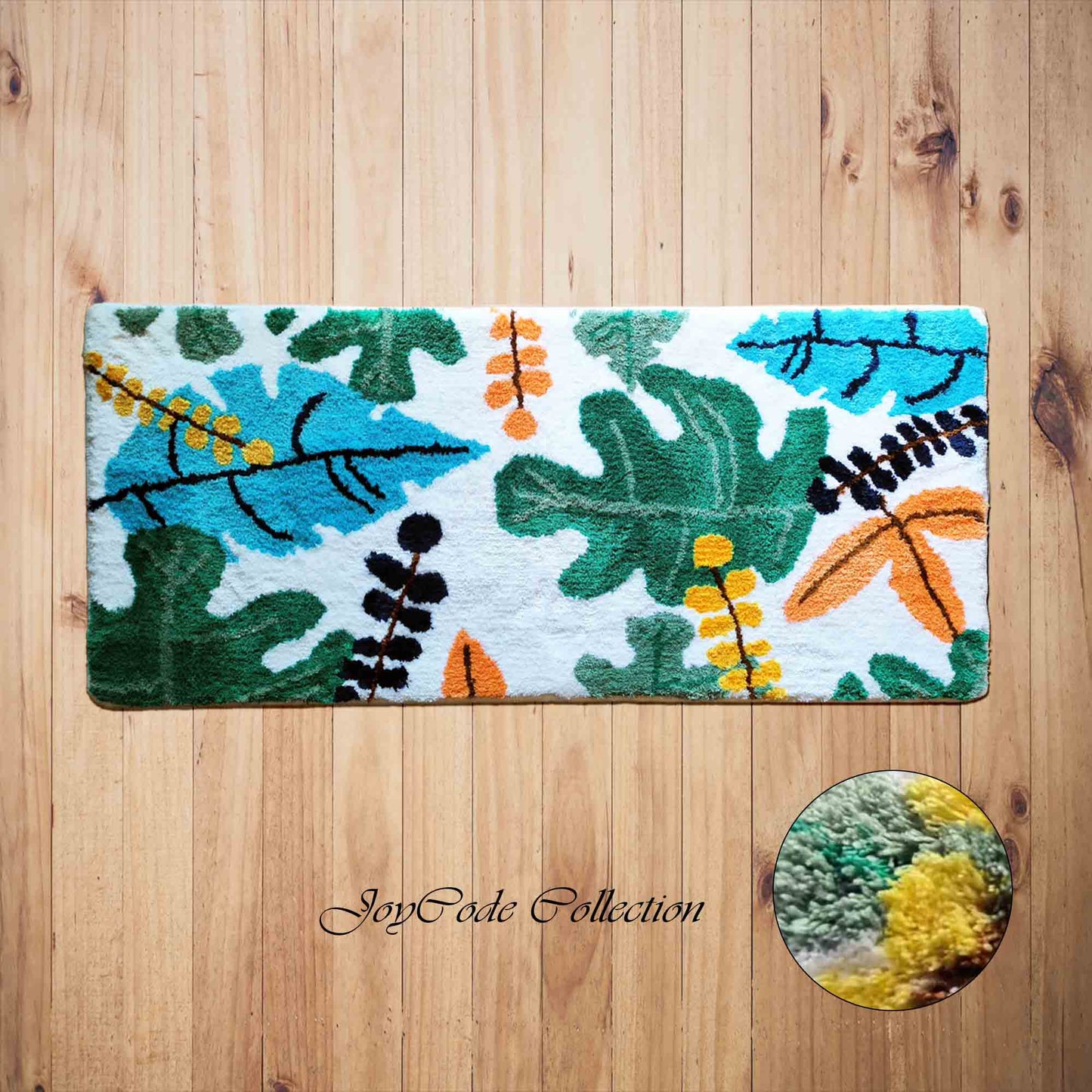 JoySwallow Tropical Rainforest Colorful Leaves Tufted Bathmat Rug Area Rug Bedroom Rugs
