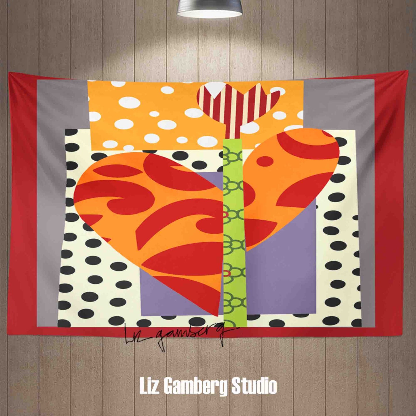 Tulip Heart Tapestry by Liz Gamberg Studio from US
