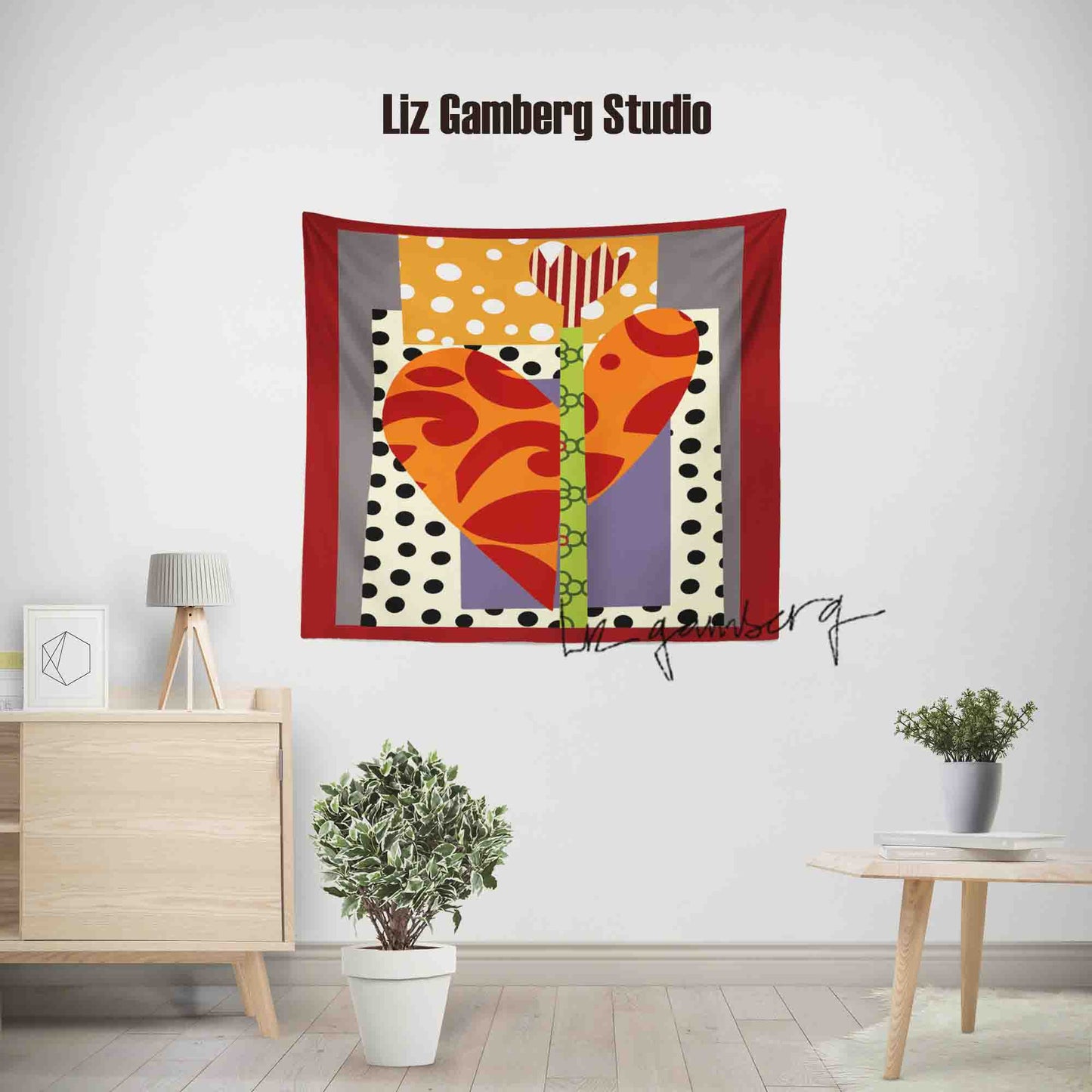 Tulip Heart Tapestry by Liz Gamberg Studio from US