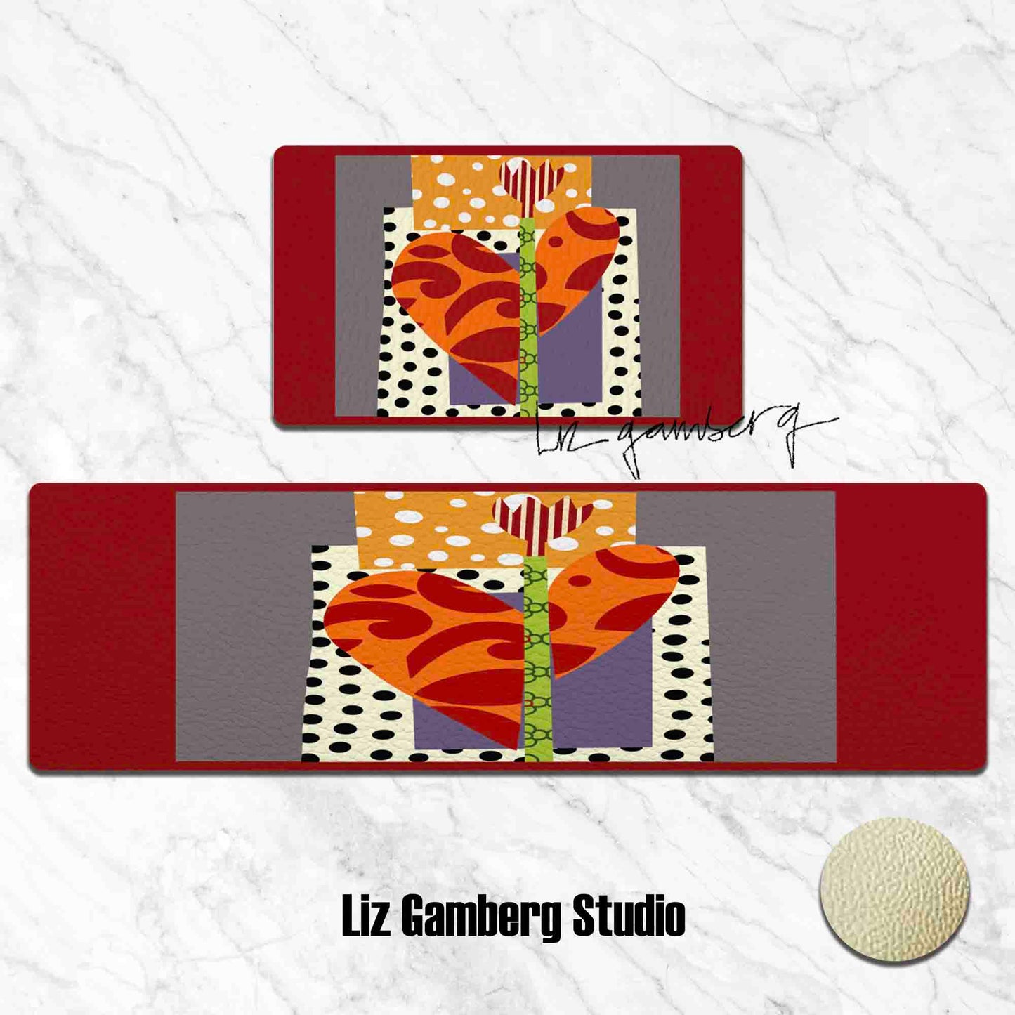 Tulip Heart Kitchen Mat by Liz Gamberg Studio from US