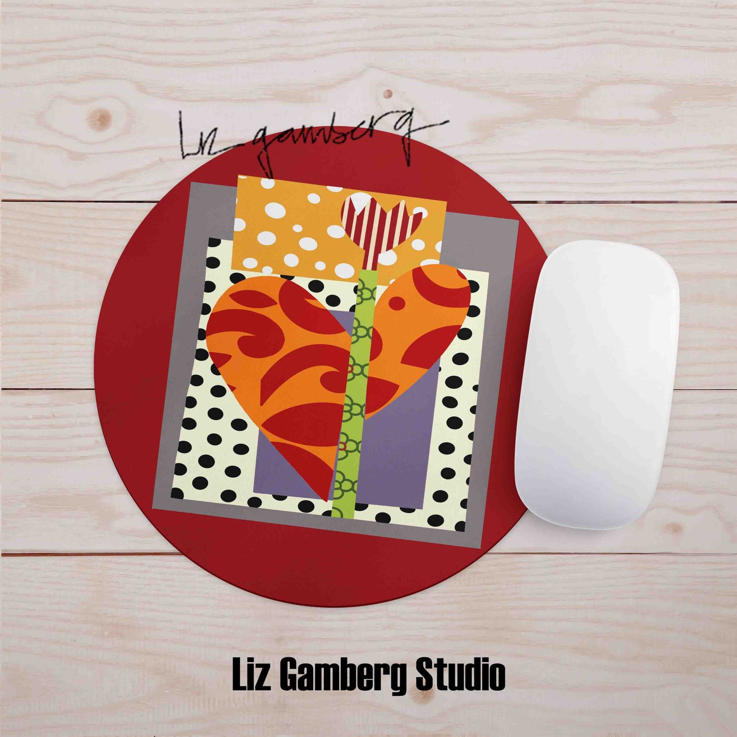Tulip Heart Mouse Pad by Liz Gamberg Studio from US