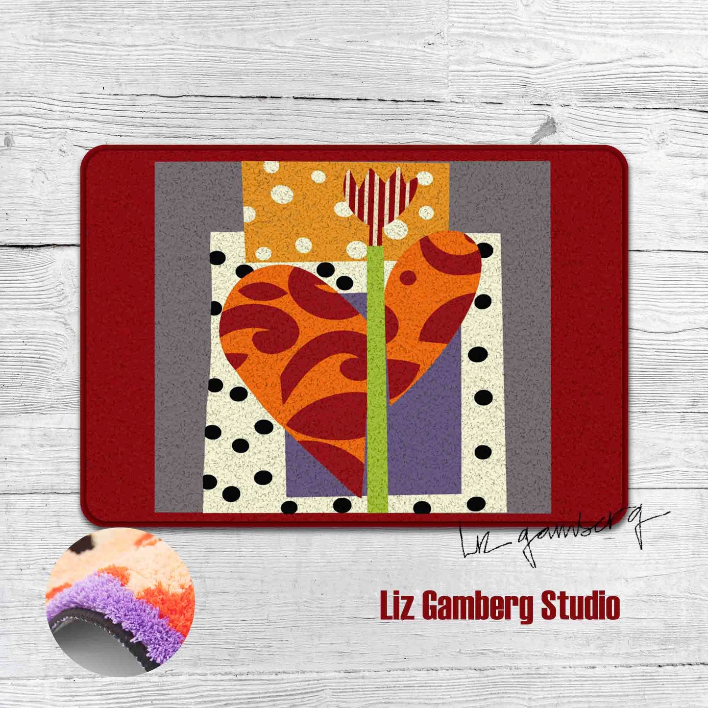 Tulip Heart Tufted Bathmat by Liz Gamberg Studio from US