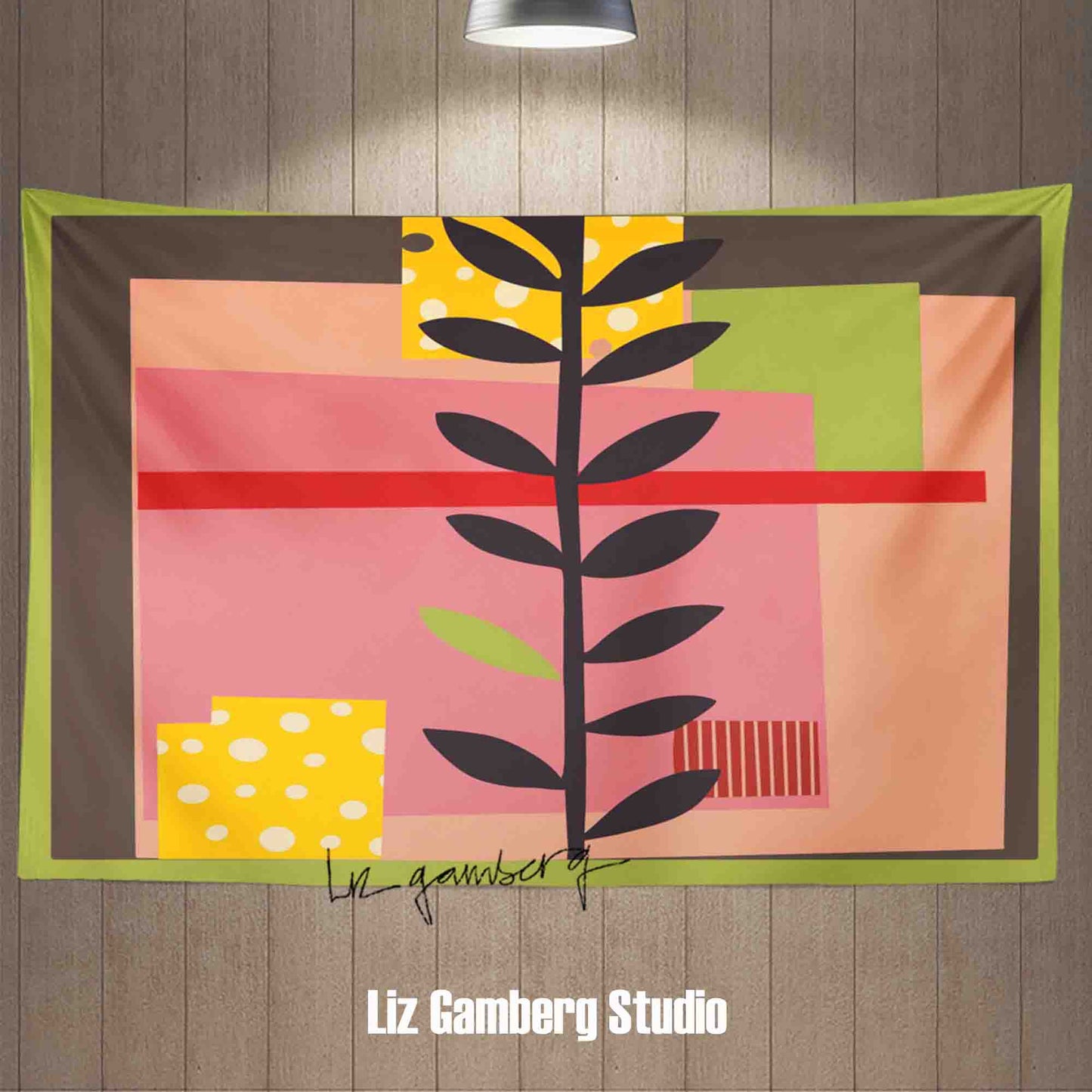 Vine On Pink Tapestry by Liz Gamberg Studio from US