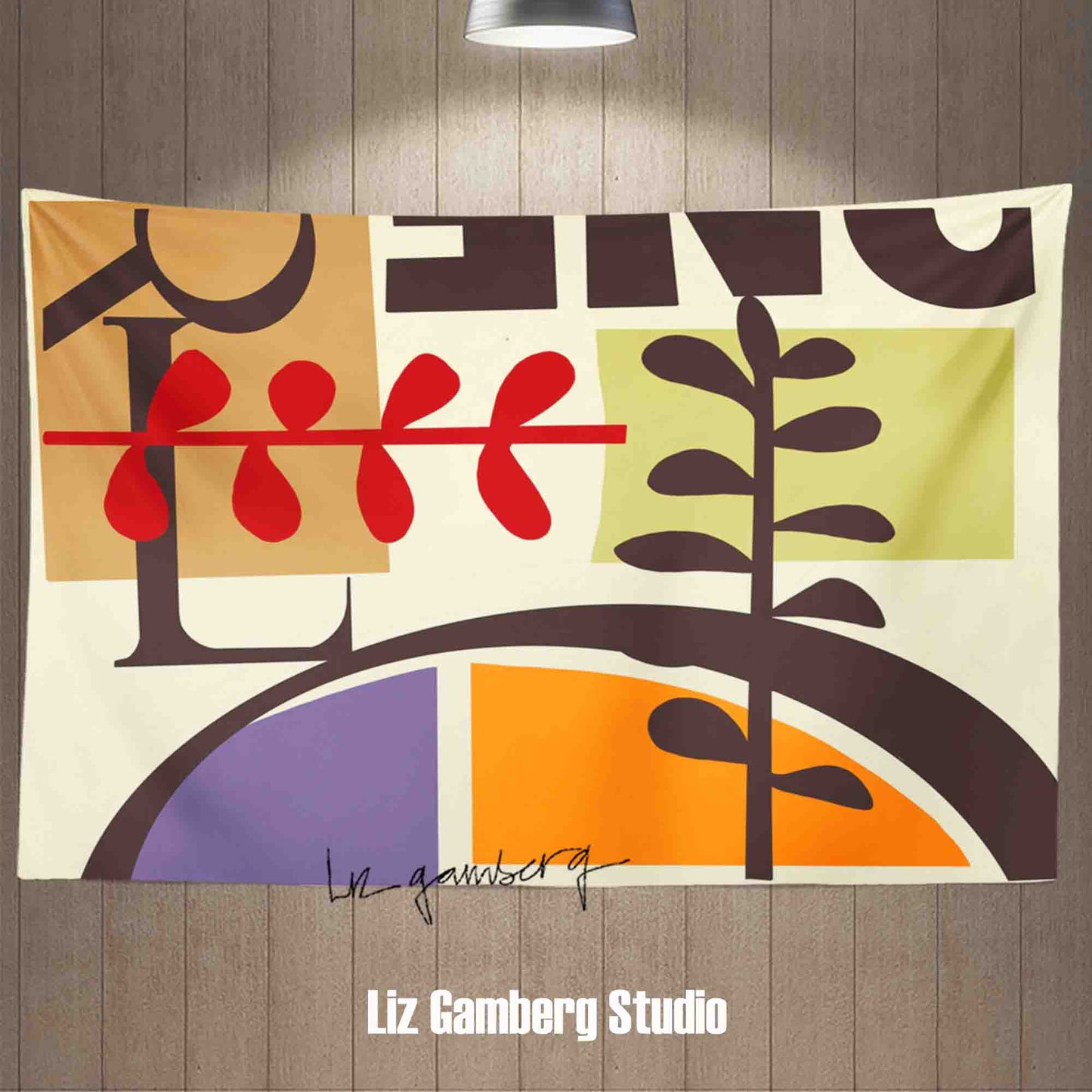 Vines Meeting Tapestry by Liz Gamberg Studio from US