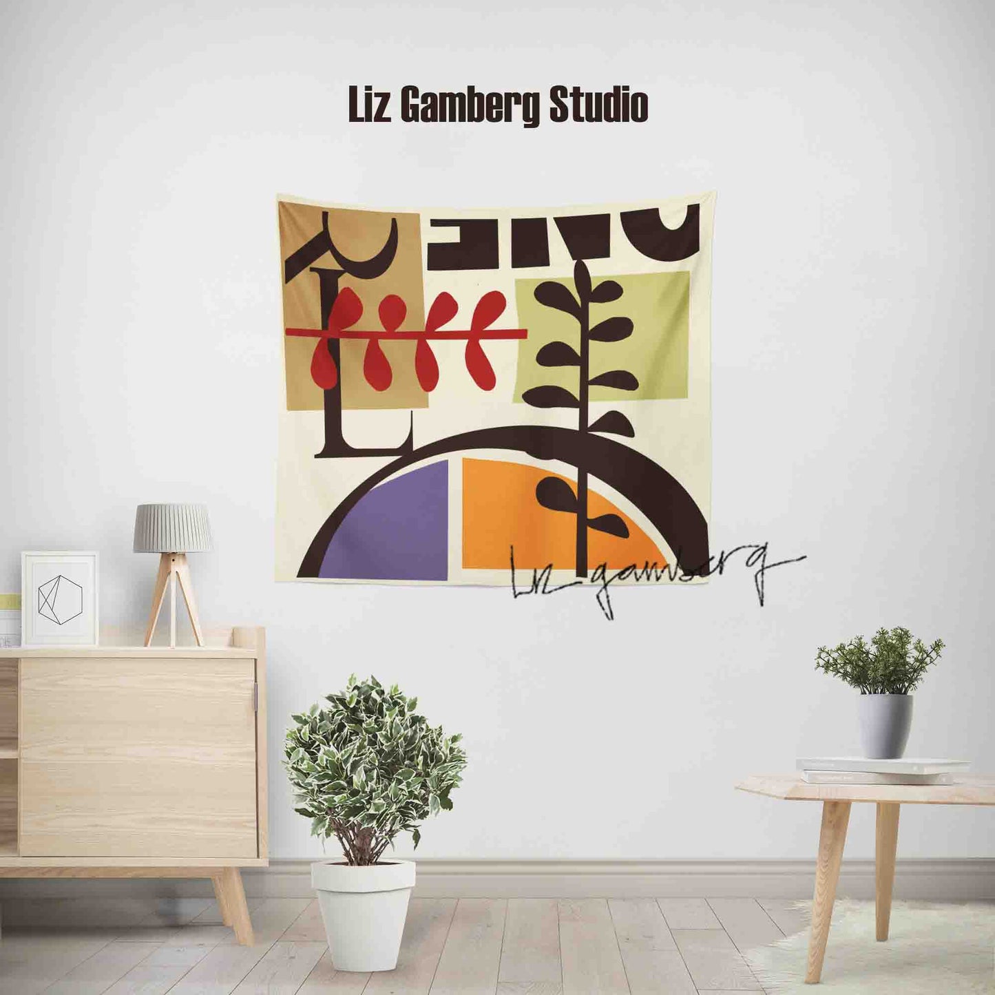Vines Meeting Tapestry by Liz Gamberg Studio from US