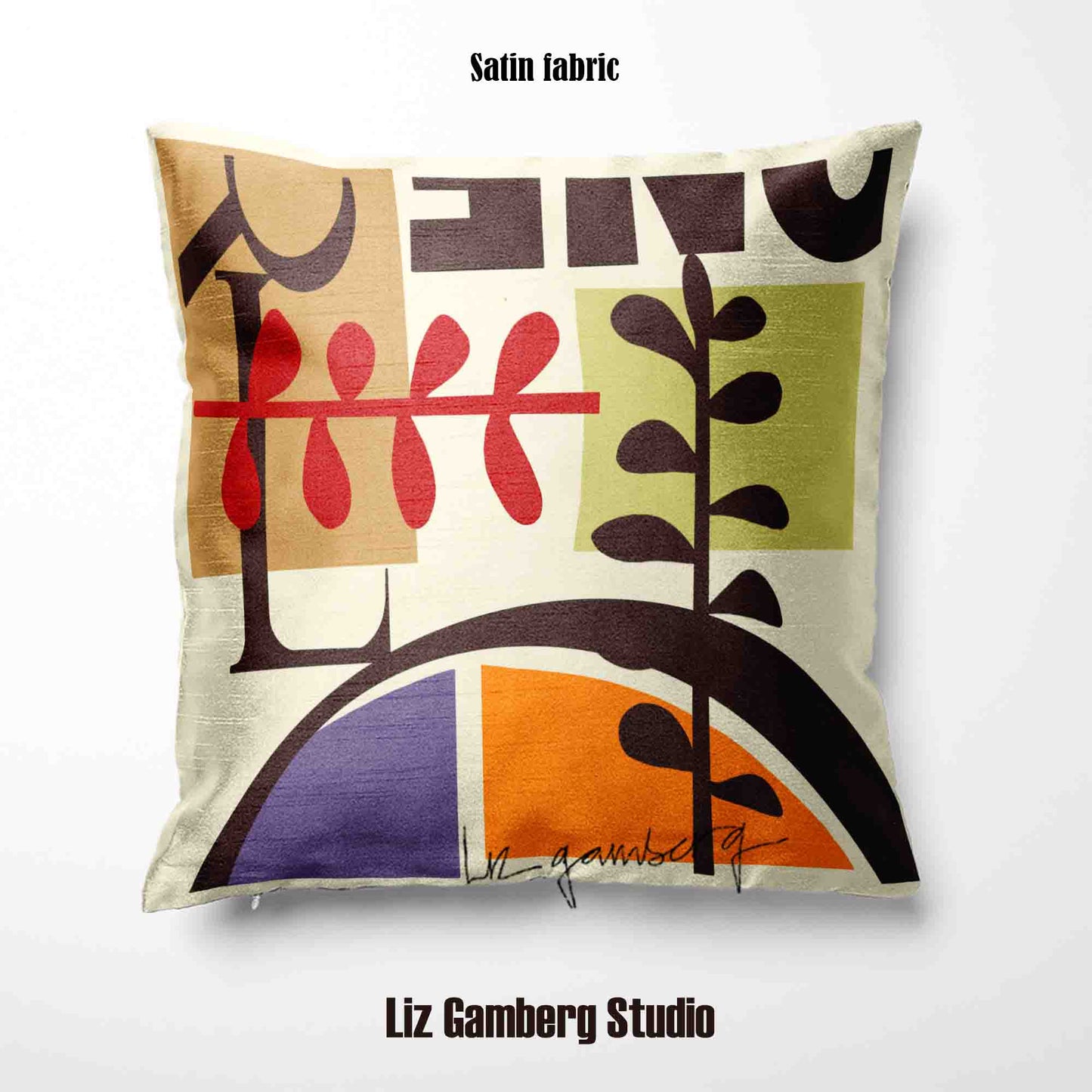 Vines Meeting Velvet | Linen Cotton | Satin Throw Pillow Covers without Inserts by Liz Gamberg Studio from US