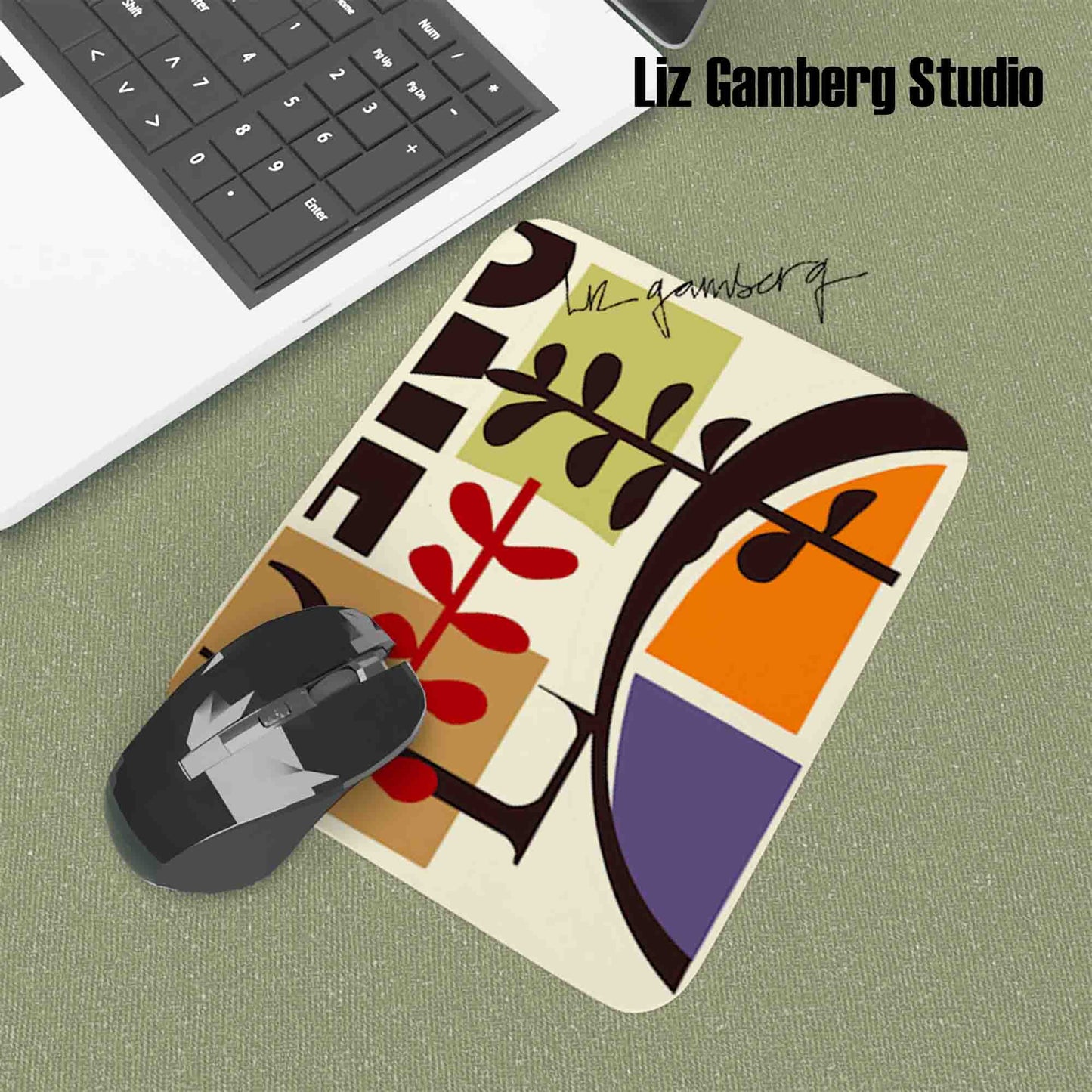 Vines Meeting Mouse Pad by Liz Gamberg Studio from US