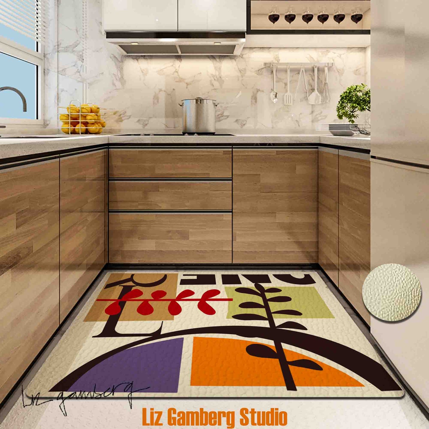Vines Meeting Kitchen Mat by Liz Gamberg Studio from US