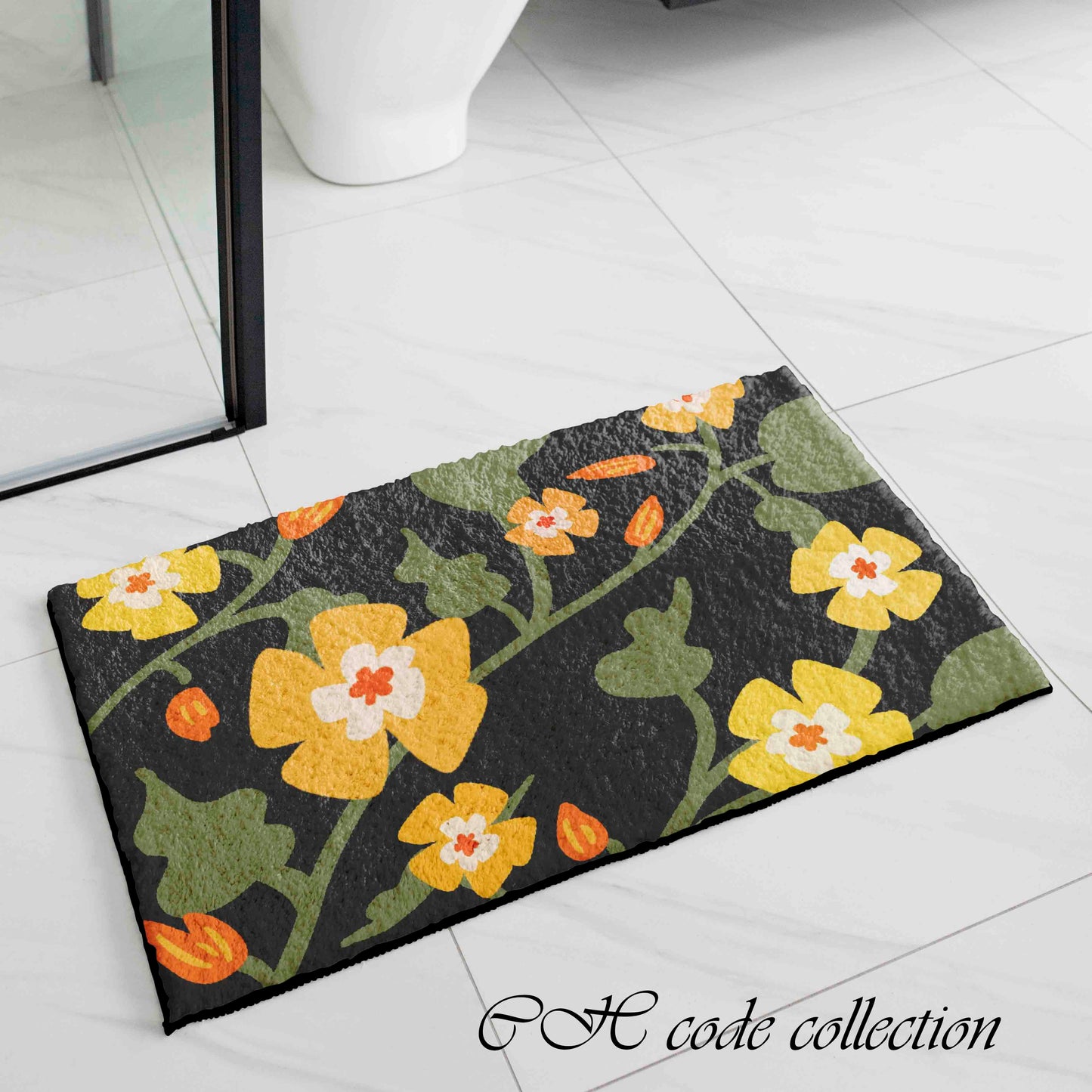 JoySwallow Personalized Shower Curtain, Yellow Buttercup Flower Garden Shower Curtain, Waterproof Curtains, Machine Washable Shower Curtains, Art Flowers Curtain, Floral Heavy Weighted Bath Curtains with hooks