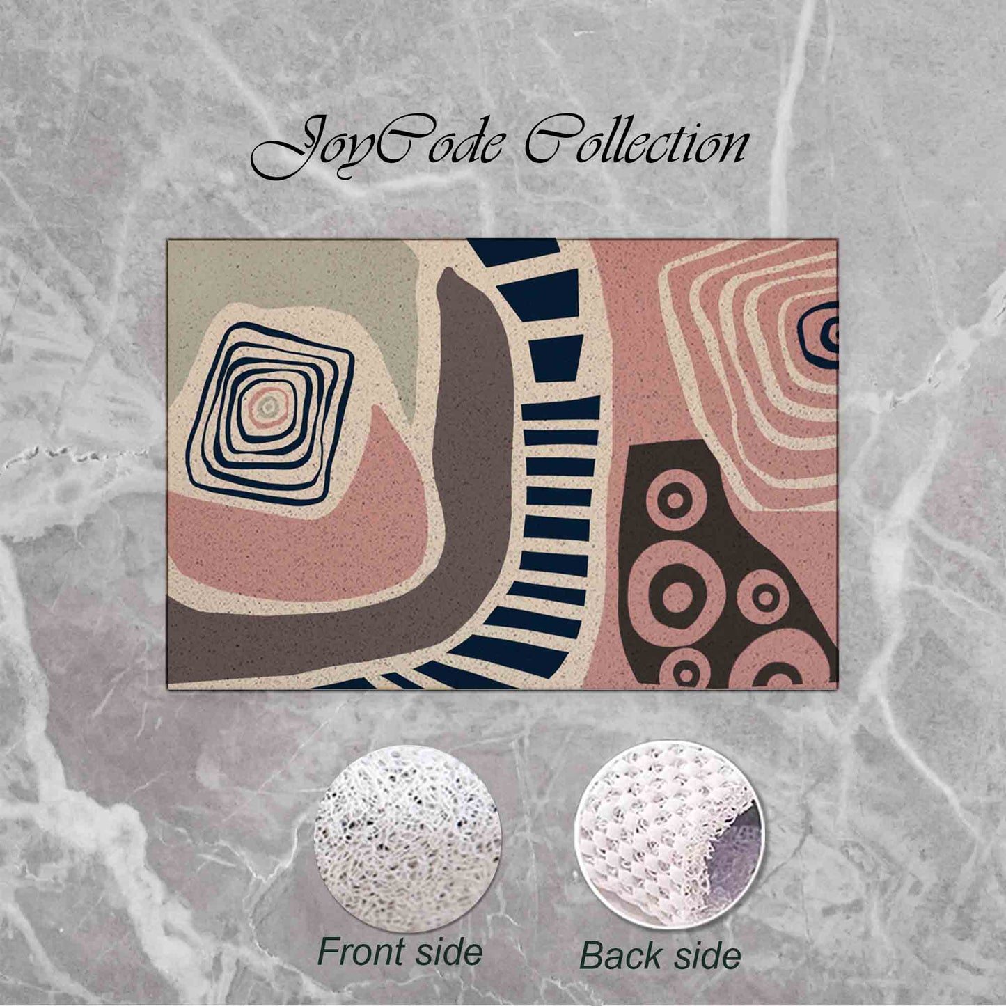 JoySwallow Personalized Bathtub Mat, Abstract Architecture Geometry Bathtub Mat, Line Art PVC Coil Shower Mat, Geometrical Anti Skid PVC Coil Bathmat, Permeable Bathmat, Drainable Rug
