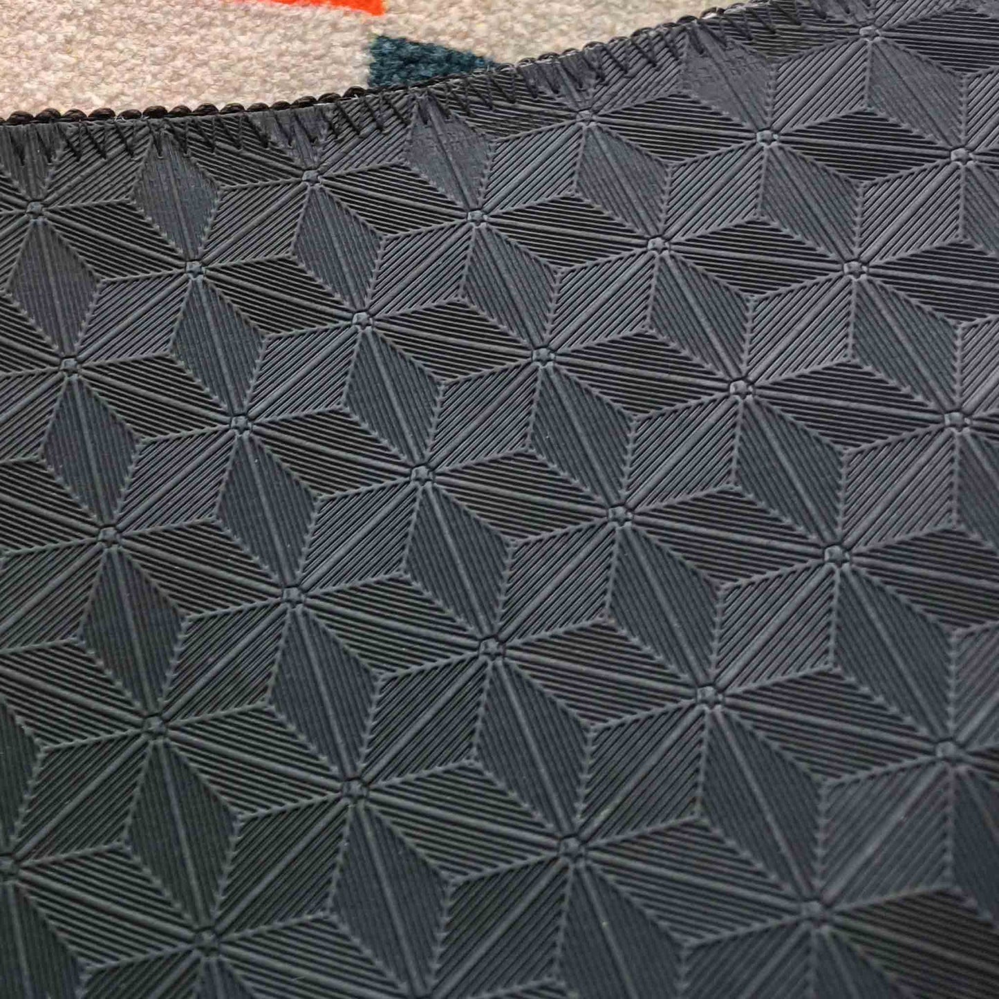 Egg Shape with Red Center Flannel Door Mat by Liz Gamberg Studio from US