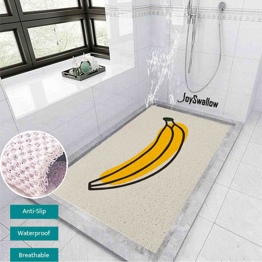 JoySwallow Personalized Bathtub Mat, Banana Bathtub Mat, Banana PVC Coil Shower Mat, Anti Skid PVC Coil Bathmat, Fruit Permeable Bathmat, Irregular Shaped Drainable Rug