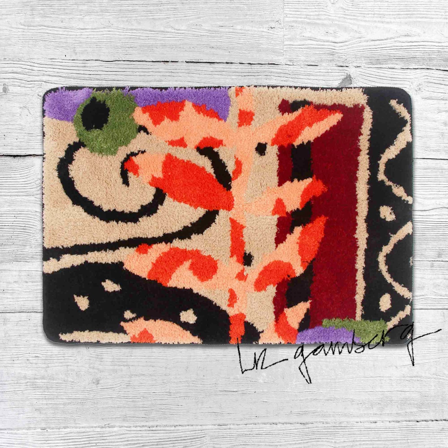Layered Vines Tufted Bathmat by Liz Gamberg Studio from US