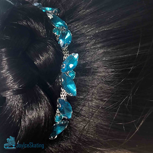 Custom Rhinestone Bun Wrap, Figure Skating Hairpiece, Ballroom Hair Accessory, Crystal Glass Wedding Headdress
