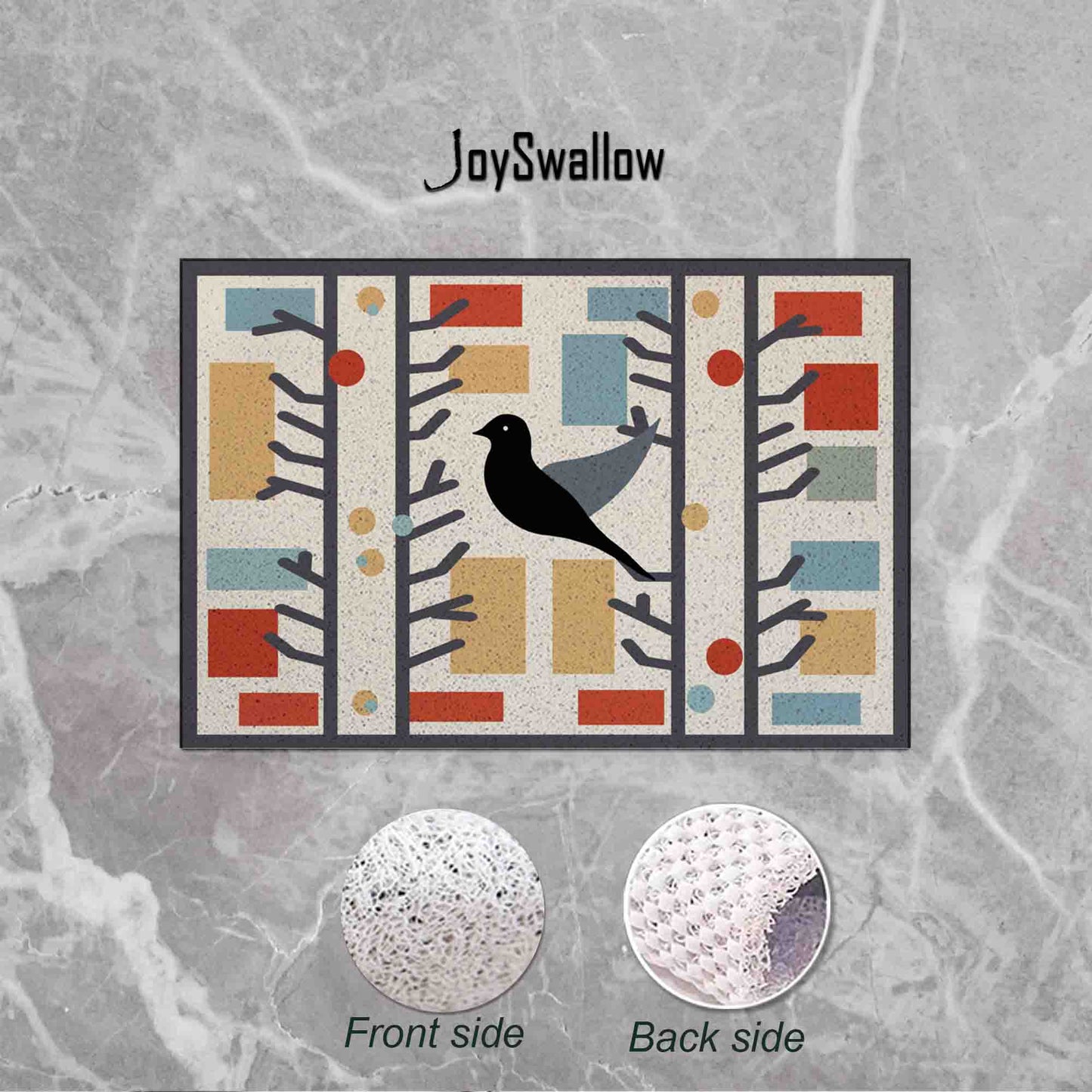 JoySwallow Personalized Bathtub Mat, Bricks and Birds Bathtub Mat, Art PVC Coil Shower Mat, Anti Skid PVC Coil Bathmat, Bird Permeable Bathmat, Drainable Rug, Artistic Bathroom Décor