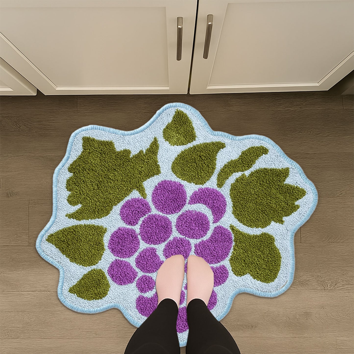 JoySwallow Irregular Grape Tufted Bathmat,Grape Bathroom Rug, Fruit Area Rug, Grape Bedroom Rugs