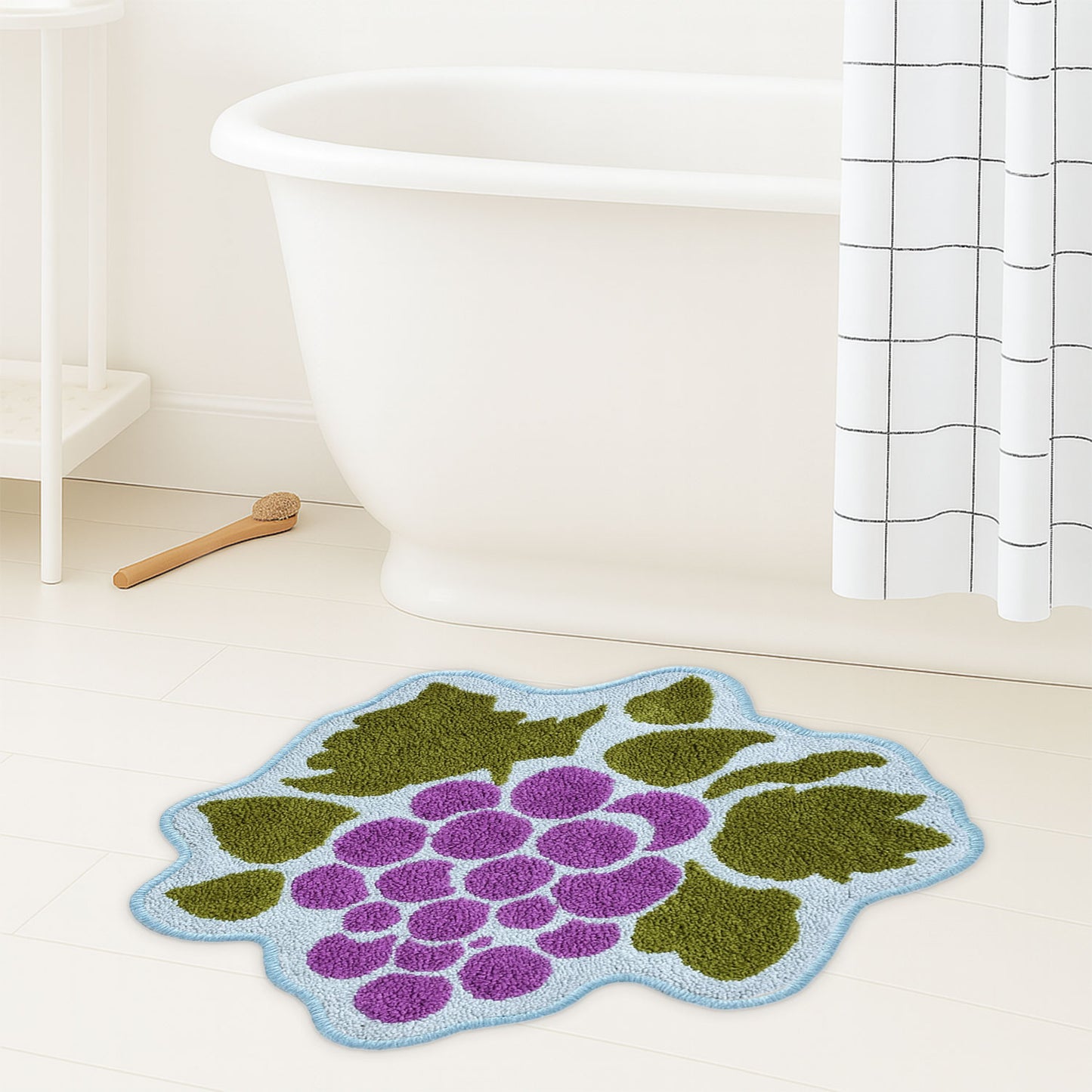 JoySwallow Irregular Grape Tufted Bathmat,Grape Bathroom Rug, Fruit Area Rug, Grape Bedroom Rugs