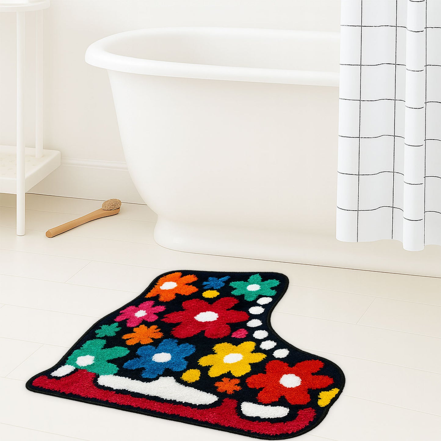 JoySwallow Irregular Ice Skates Tufted Bathmat, Ice Skates Bathroom Rug, Ice Skates Area Rug, Ice Skates Bedroom Rugs