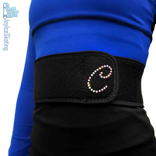 Sports Waist Support Belt – With or Without Custom Rhinestone Initials, for Figure Skating, Dance & Fitness