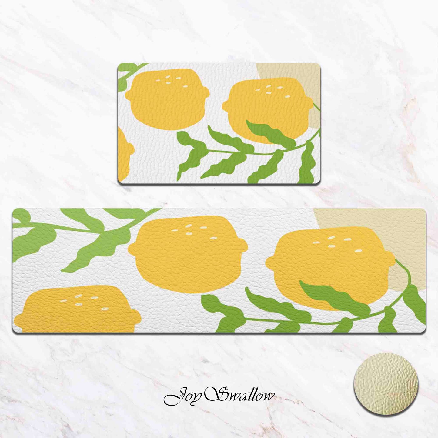 JoySwallow Lovely Lemon Kitchen Runner, Fruit Non-Slip Anti Fatigue Standing Rug, Comfort Floor Mat for Kitchen Laundry Décor