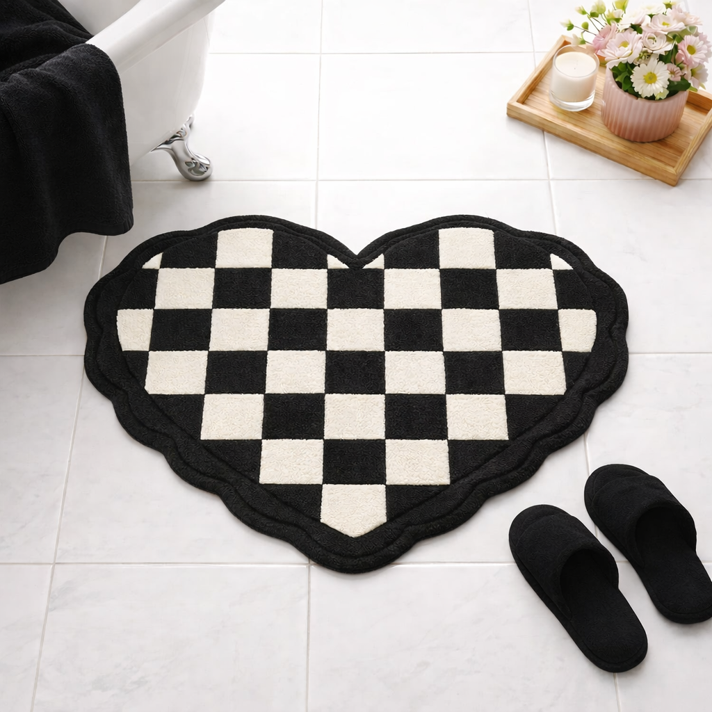 JoySwallow Badematte mit unregelmäßigem Eislauf-Motiv, Eislauf-Badezimmerteppich, Eislauf-Teppich, Eislauf-Schlafzimmerteppich
