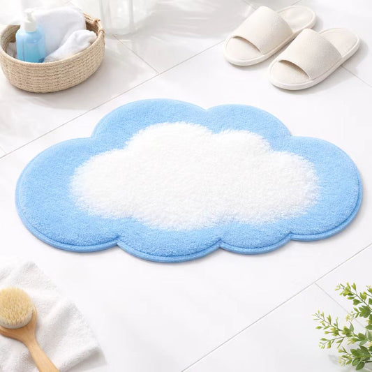 Joyswallow Soft Cloud-Shaped Plush Bath Mat – Cozy & Cute Bathroom Decor