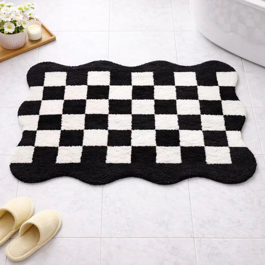 JoySwallow Badematte mit unregelmäßigem Rosenmuster, Rosen-Badezimmerteppich, Blumenteppich, Rosen-Schlafzimmerteppich