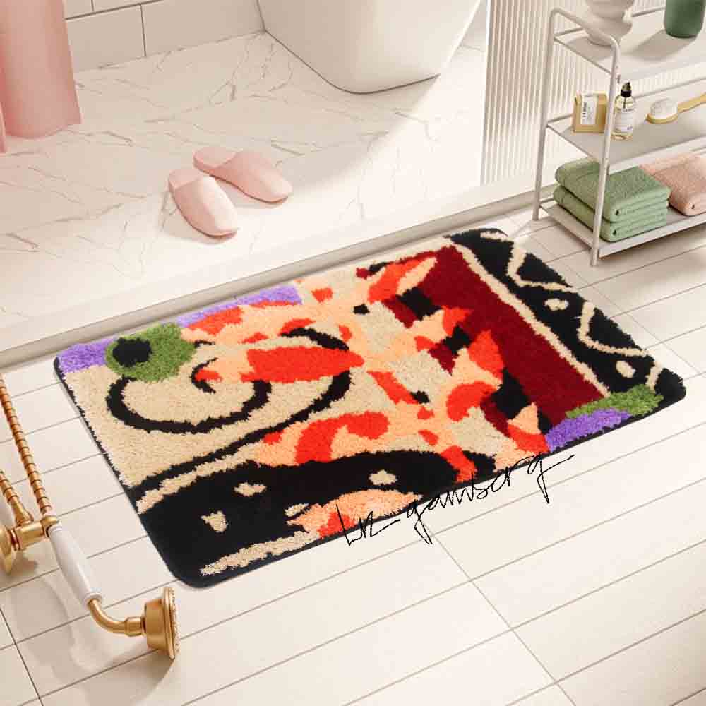Layered Vines Tufted Bathmat by Liz Gamberg Studio from US