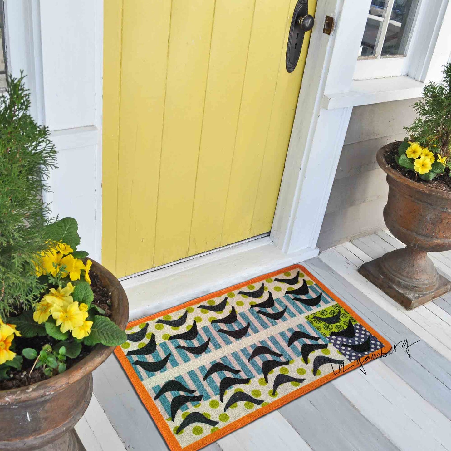 Bird Reflections Flannel Door Mat by Liz Gamberg Studio from US