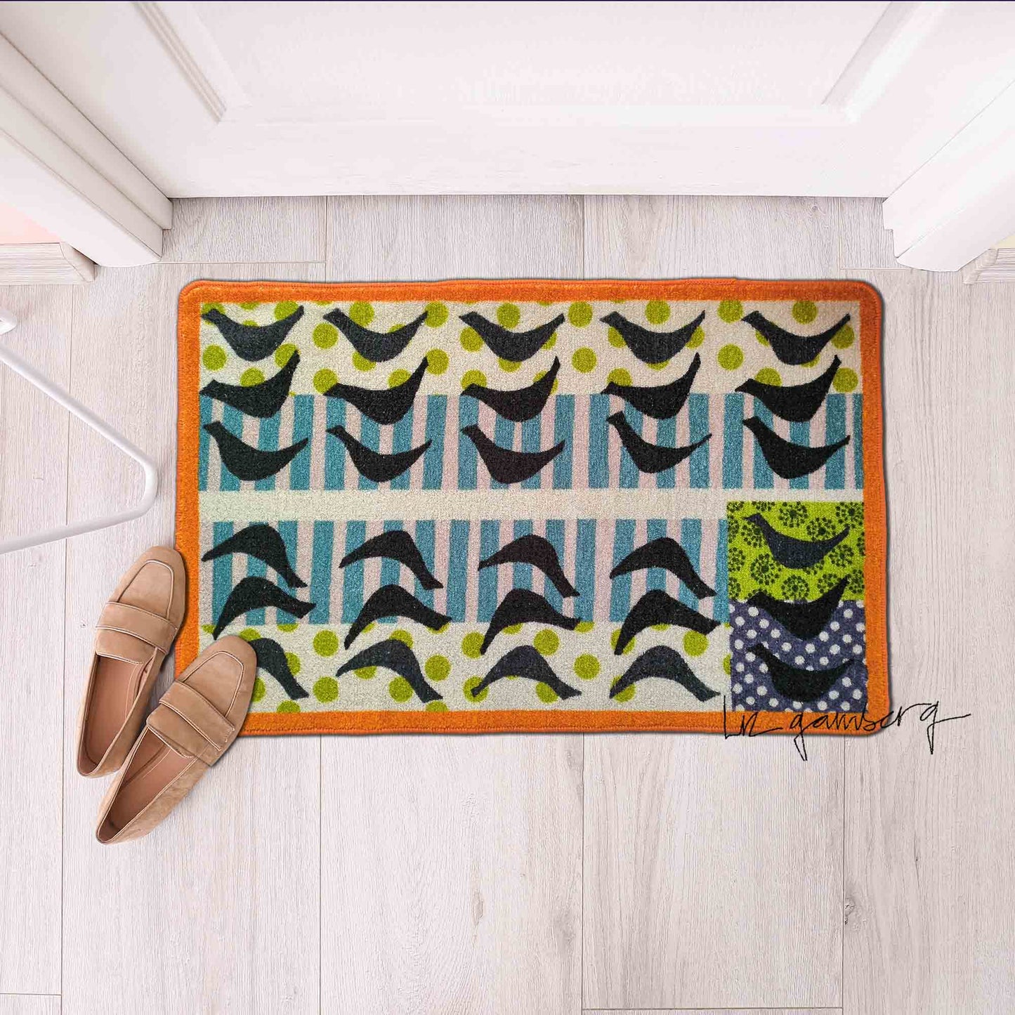 Bird Reflections Flannel Door Mat by Liz Gamberg Studio from US