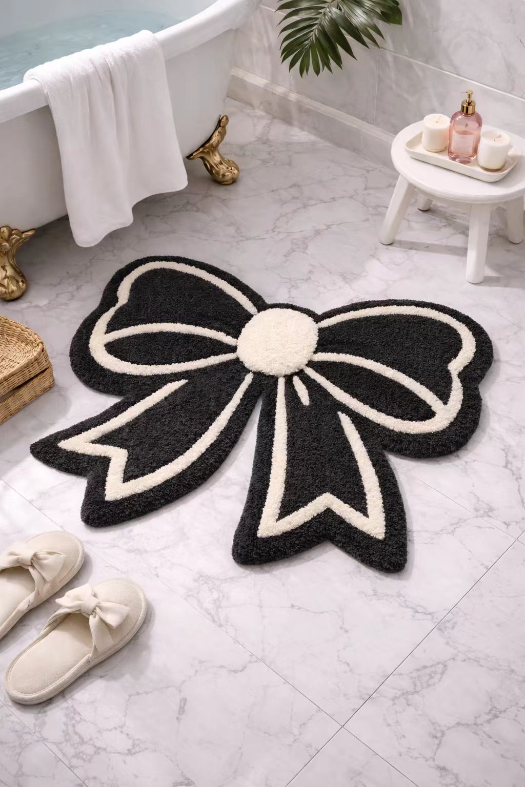 Alfombra de baño con mechones irregulares de rosas JoySwallow, alfombra de baño con rosas, alfombra con flores, alfombras de dormitorio con rosas