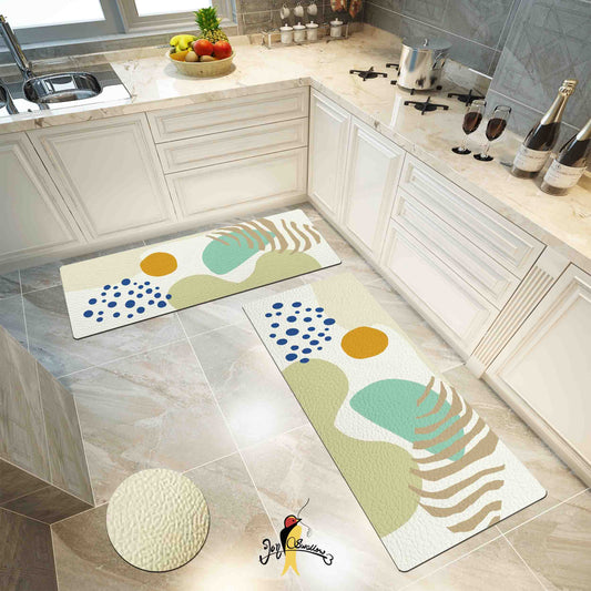 JoySwallow Personalized Kitchen Mat, Abstract Landscape Runner, Abstract Geometrical Blocks Kitchen Runner, Modern Non-Slip Anti Fatigue Standing Rug, Comfort Floor Mat for Kitchen Laundry Décor