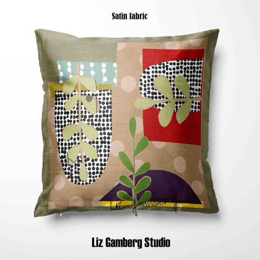 Arches Vines Velvet | Linen Cotton | Satin Throw Pillow Covers without Inserts by  Liz Gamberg Studio from US