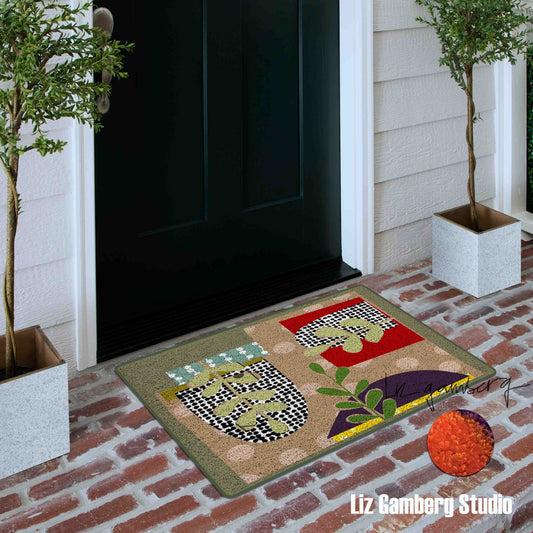 Arches Vines Flannel Door Mat by Liz Gamberg Studio from US
