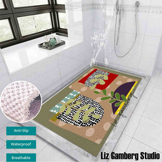 Arches Vines PVC Coil Bath Tub Mat by Liz Gamberg Studio from US