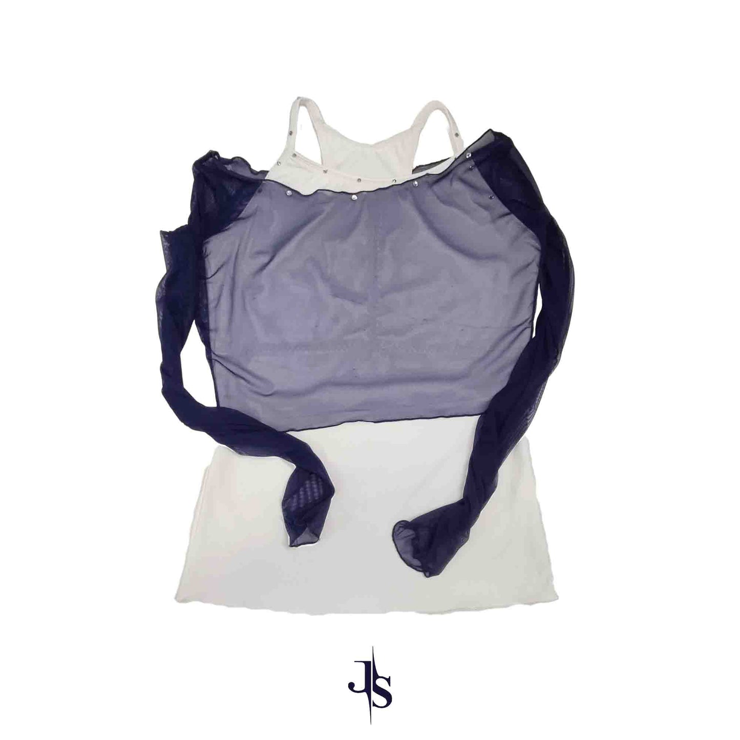 Figure Skating Layered Training Set – Camisole Tank & Mesh Crop Tops