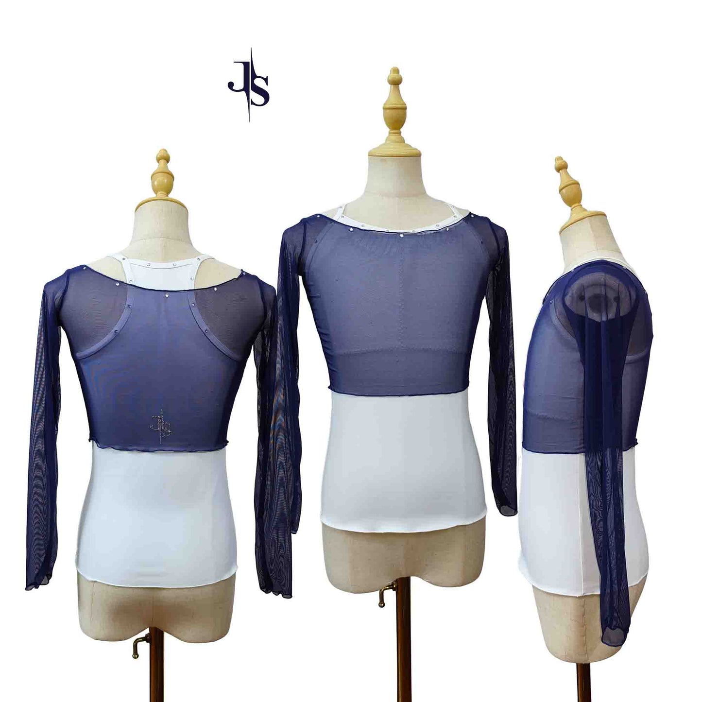 Figure Skating Layered Training Set – Camisole Tank & Mesh Crop Tops