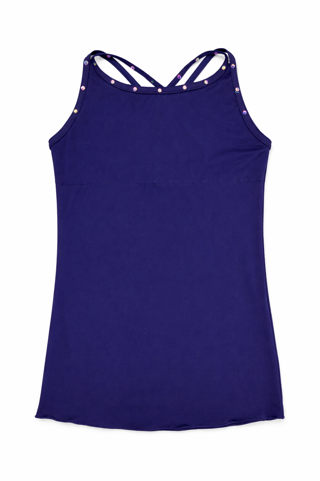 Maßgeschneidertes 3-teiliges Eiskunstlauf-Trainingsset – Top mit Spitzenrücken, Trägertop und Hose